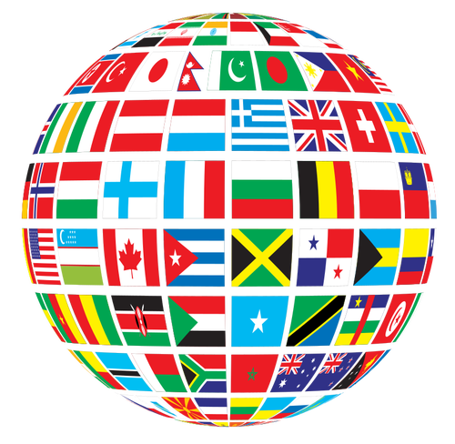 Globe with Flags