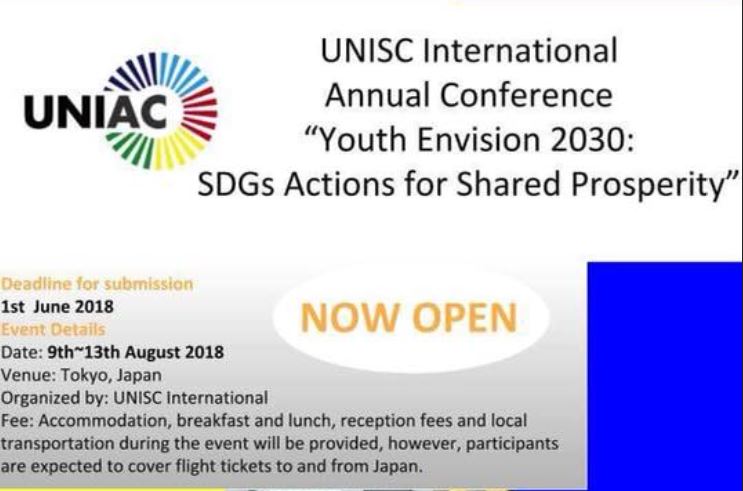 Funded UNIAC: UNISC International Annual Conference in Tokyo, Japan