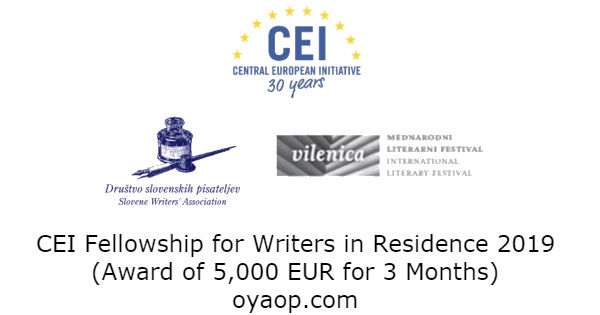 CEI Fellowship for Writers in Residence 2019 (Award of 5,000 EUR for 3 Months)