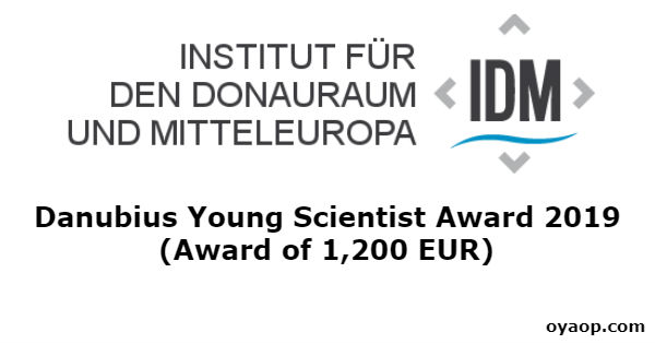 Danubius Young Scientist Award 2019 (Award of 1,200 EUR)