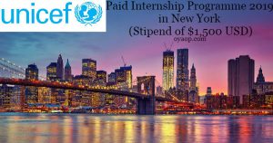 UNICEF Paid Internship Programme