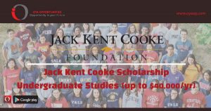 Jack Kent Cooke Scholarship for Undergraduate Studies (up to $40,000/yr)