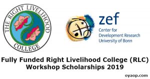 Fully Funded Right Livelihood College (RLC) Workshop Scholarships 2019