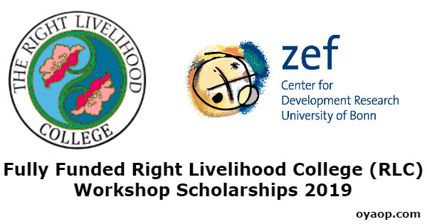 Fully Funded Right Livelihood College (RLC) Workshop Scholarships 2019