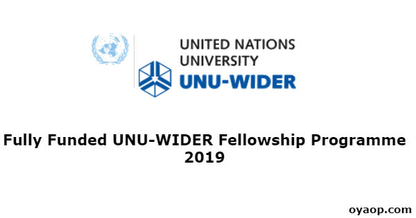 Fully Funded UNU-WIDER Fellowship Programme 2019