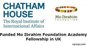 Funded Mo Ibrahim Foundation Academy Fellowship in UK