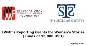 IWMF’s Reporting Grants for Women’s Stories (Funds of $5,000 USD)
