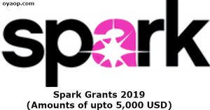 Spark Grants 2019 (Amounts of upto 5,000 USD)
