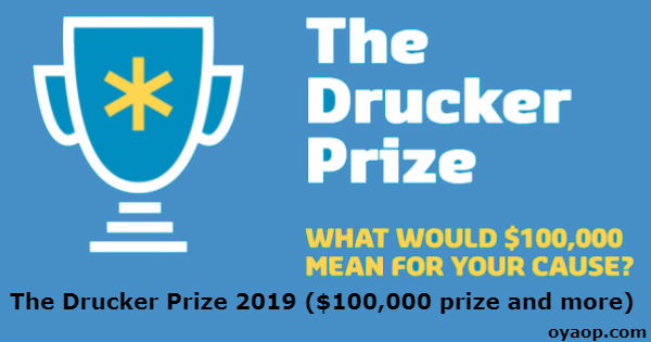 The Drucker Prize 2019 ($100,000 prize and more)