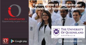 Funded Master of Pharmaceutical Scholarship for International Students