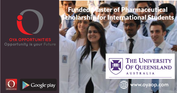 Funded Master of Pharmaceutical Scholarship for International Students