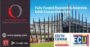 Fully Funded Research Scholarship at Edith Cowan University