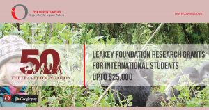 Leakey Foundation Research Grants for International Students to $25,000, oyaop, oyaop.com, www.oyaop.com, oyaop opportunities, oya opportunities