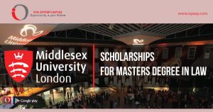 Oya Opportunity presenting Scholarships opportunity for Masters Degree in Law at Middlesex University