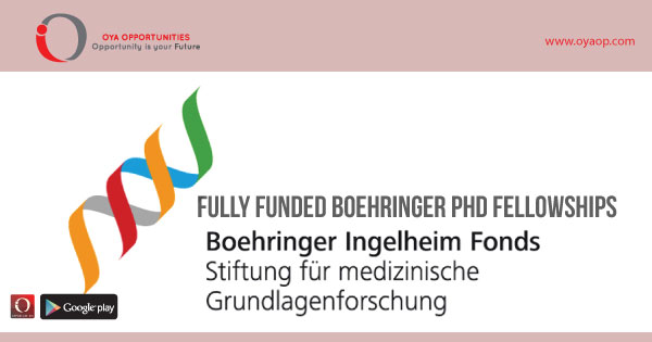 Fully Funded Boehringer PhD Fellowships, oyaop, oyaop.com, www.oyaop.com, oyaop opportunities, oya opportunities