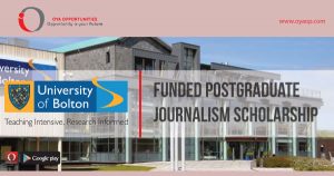 Funded Postgraduate in Journalism Scholarship, oyaop, oyaop.com, www.oyaop.com, oyaop opportunities, oya opportunities