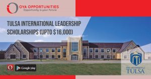 Tulsa International Leadership Scholarships (upto $16,000)