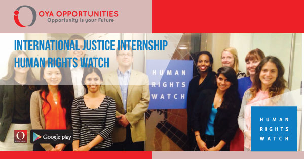 International Justice Internship at Human Rights Watch