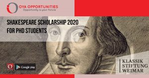 Shakespeare Scholarship 2020 for PhD Students