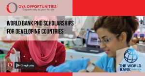 World Bank PhD Scholarships for Developing Countries