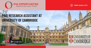 Paid Research Assistant at University of Cambridge