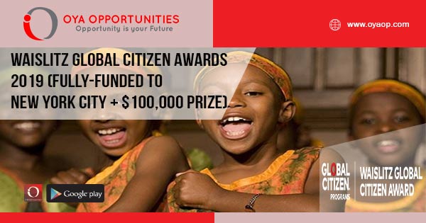 Waislitz Global Citizen Awards 2019 (Fully-funded to New York City + $100,000 Prize)