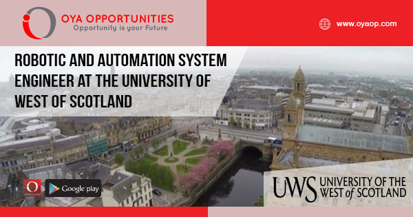 Robotic and Automation System Engineer at the University of West of Scotland