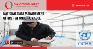 National Data Management Officer at UNOCHA, Kabul
