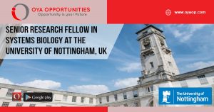 Senior Research Fellow in Systems Biology at the University of Nottingham, UK