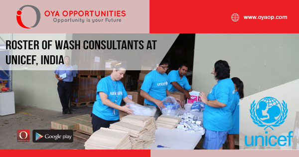 Roster of WASH Consultants at UNICEF, India