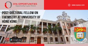 Post-doctoral fellow on Chemistry at University of Hong Kong