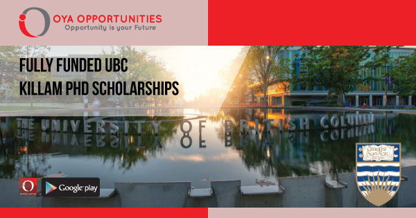 Fully Funded UBC Killam PhD Scholarships