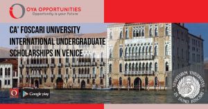 Ca' Foscari University International Undergraduate Scholarships in Venice