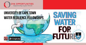 University of Cape Town Water Resilience Fellowships