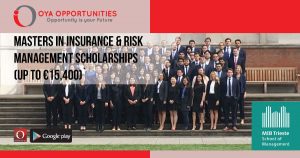 Masters in Insurance & Risk Management Scholarships (up to €15,400)