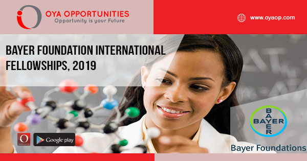 Bayer Foundation International Fellowships, 2019