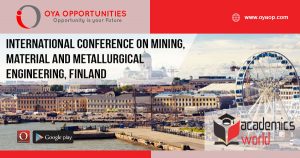 International Conference on Mining, Material and Metallurgical Engineering, Finland