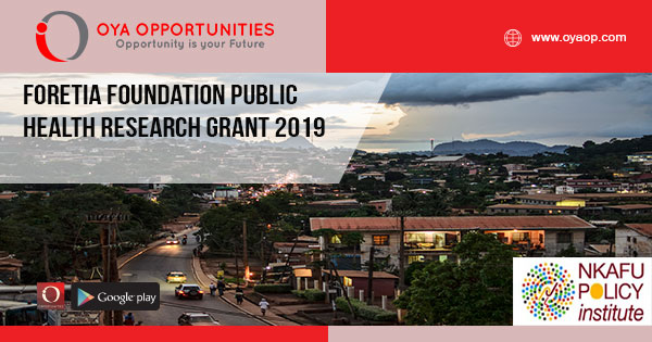 Foretia Foundation public health Research Grant 2019