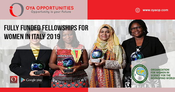 Fully Funded Fellowships for Women in Italy 2019