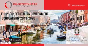 Fully Funded Italian Government Scholarship 2019-2020