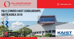 Fully Funded KAIST Scholarships, South Korea 2019