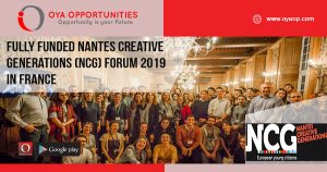 Fully Funded Nantes Creative Generations (NCG) Forum 2019 in France