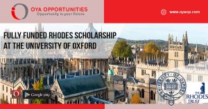 Fully Funded Rhodes Scholarship at the University of Oxford