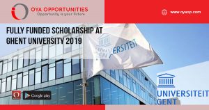 Fully Funded Scholarship at Ghent University 2019.