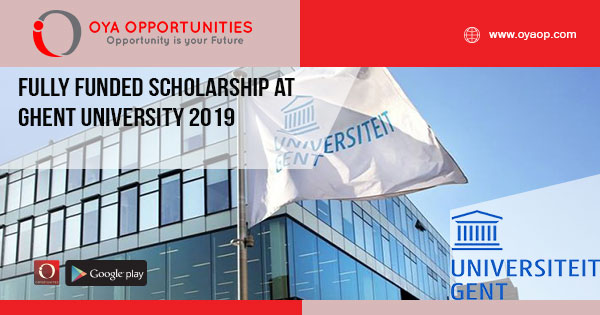 Fully Funded Scholarship at Ghent University 2019.