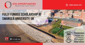 Fully Funded Scholarship at Swansea University, UK
