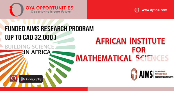 Funded AIMS Research Program (up to CAD 32,000 )