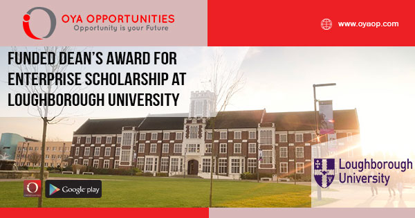 Funded Dean’s Award for Enterprise Scholarship at Loughborough University