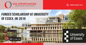 Funded Scholarship at University of Essex, UK 2019