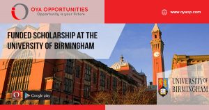 Funded Scholarship at the University of Birmingham